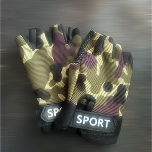 Camouflage bike bicycle cycling fingerless sports glove Toddlers (5T)